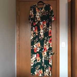 Pink Blush Floral Maxi Dress